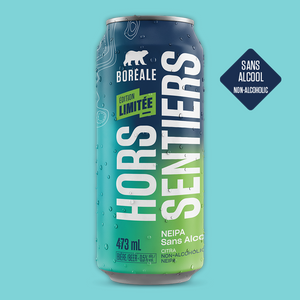 Bière sans alcool New England IPA Hors Sentiers de Boréale en canette de 473 ml